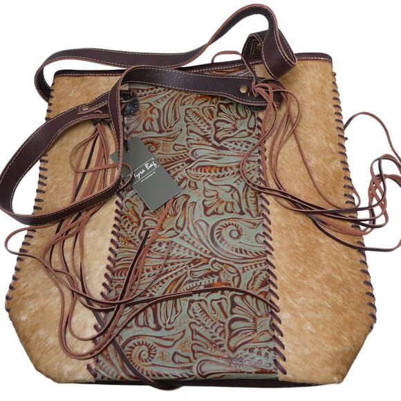 Myra Bag Handbags - Myra Bag NWT Beautiful Handcrafted "Ferric” Fur & Emboss-Leather Handbag